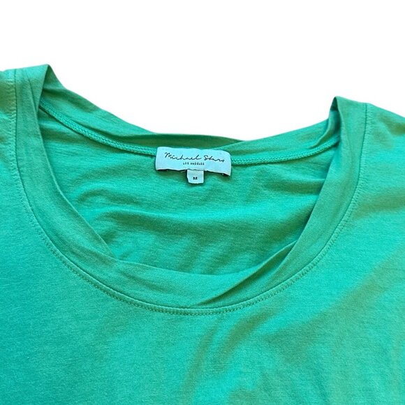 Michael Stars Valerie Green Short Sleeve Dress Stretch Tie Waist Size Medium - Picture 3 of 13